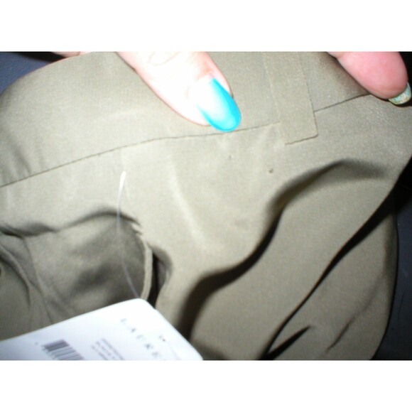 New Womens Office Dress Shorts 14 Olive Green Silky Ralph Lauren Work NWT Long - Picture 6 of 6
